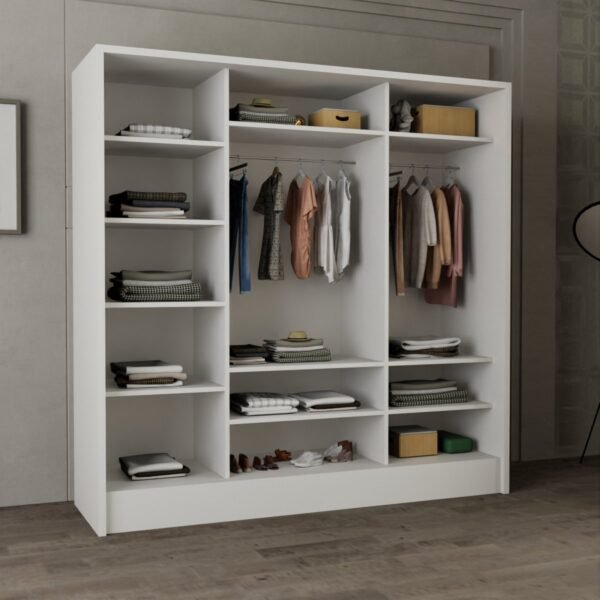 Chic Sliding Wardrobe White, Black, Grey, Walnut, Wenge, and Oak in 90cm, 120cm, 150cm, 180cm and 203cm